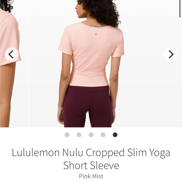 lululemon nulu cropped slim yoga short sleeve - pink mist size 4 crop top - Picture 5 of 13
